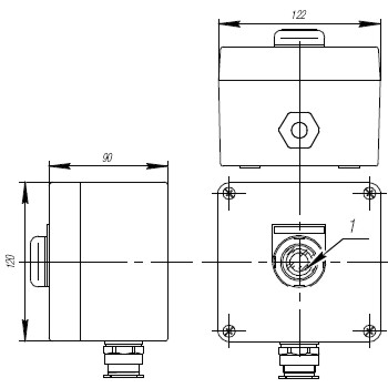Пост кнопочный взрывобезопасный. Габарит 122х120х90